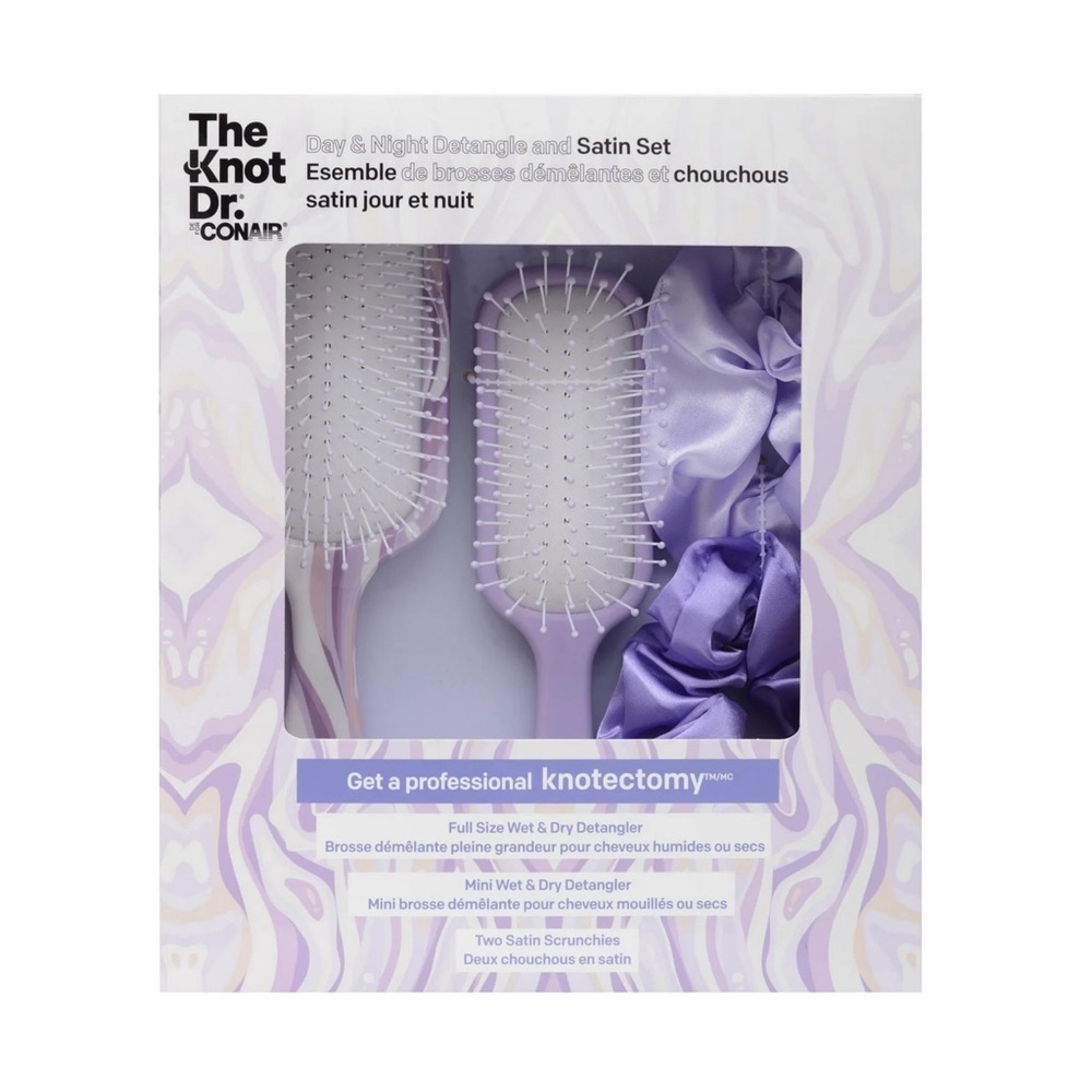 The Knot Dr. Conair Detangle Brush and Scrunchie Set
